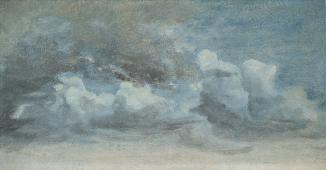 क्लाउड स्टडी, c.1849-55 (बोर्ड पर कागज पर तेल) द्वारा लियोनेल कांस्टेबल