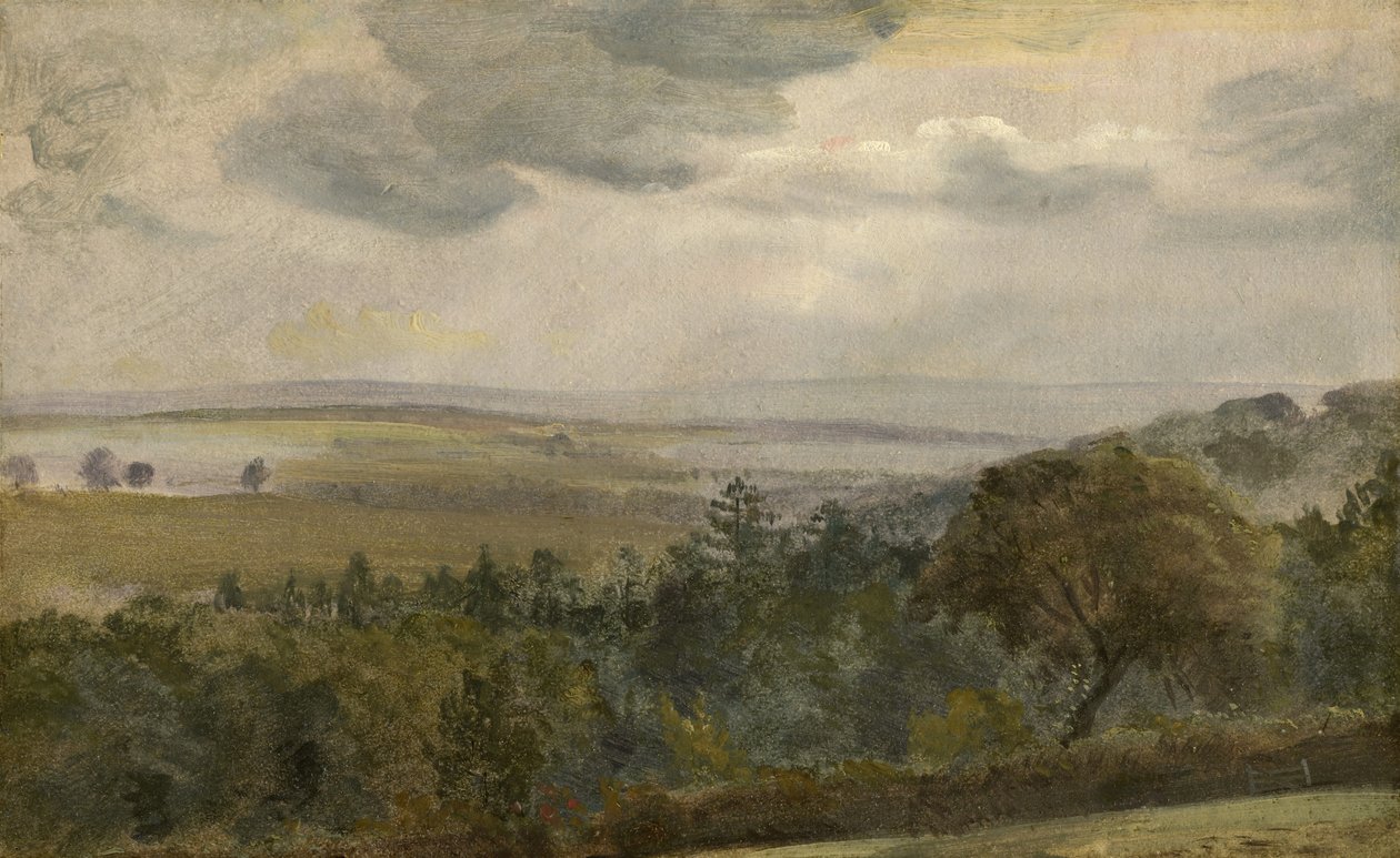 बादलों के साथ व्यापक लैंडस्केप, c.1850 द्वारा लियोनेल कांस्टेबल