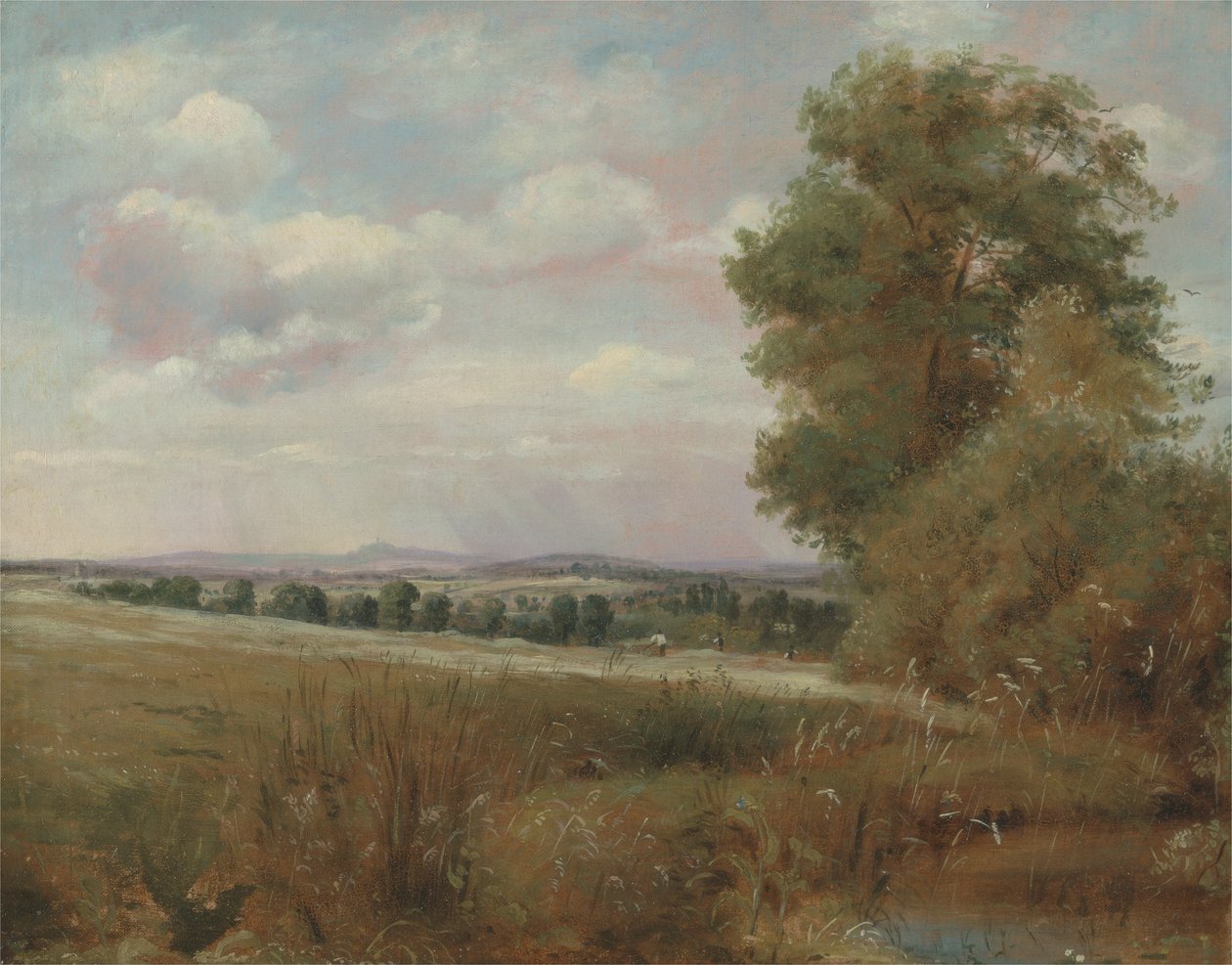 हैम्पस्टेड में दूरी के साथ हैम्पस्टेड में लैंडस्केप, c.1849-55 (कैनवास पर तेल) द्वारा लियोनेल कांस्टेबल