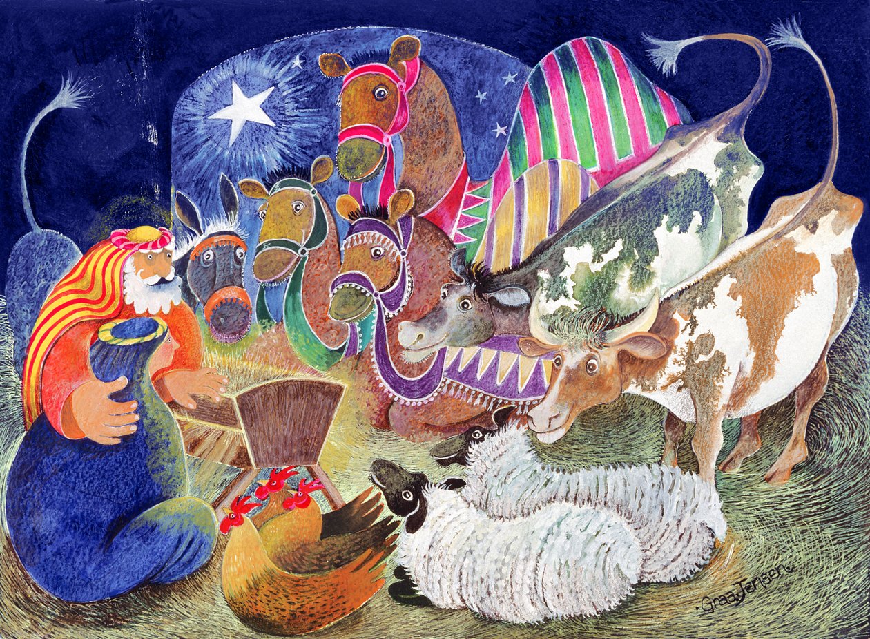 द नैटिविटी (wc und gouache on paper) द्वारा लिसा ग्रा जेन्सेन