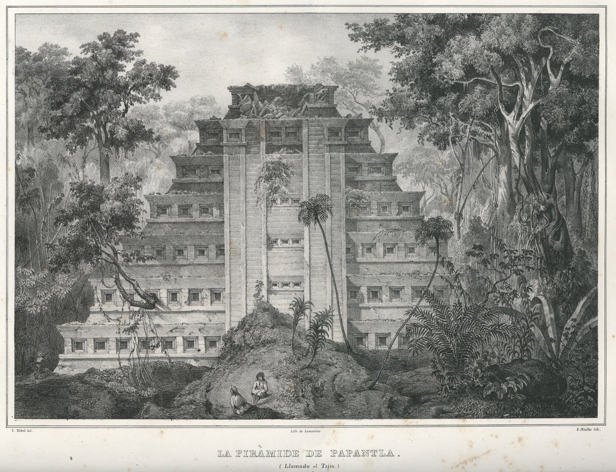 Papantla, मेक्सिको का पिरामिड। द्वारा फ्रेडरिक मिले