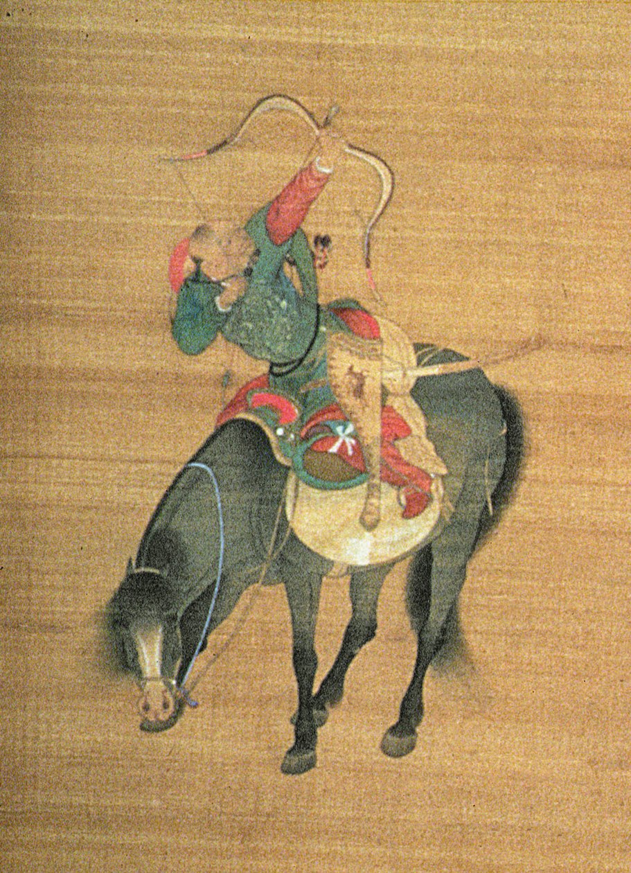 कुबलई खान (1214-94) शिकार (विस्तार), युआन राजवंश (रेशम पर स्याही और रंग) (3504 देखें) द्वारा लियू कुआन ताओ