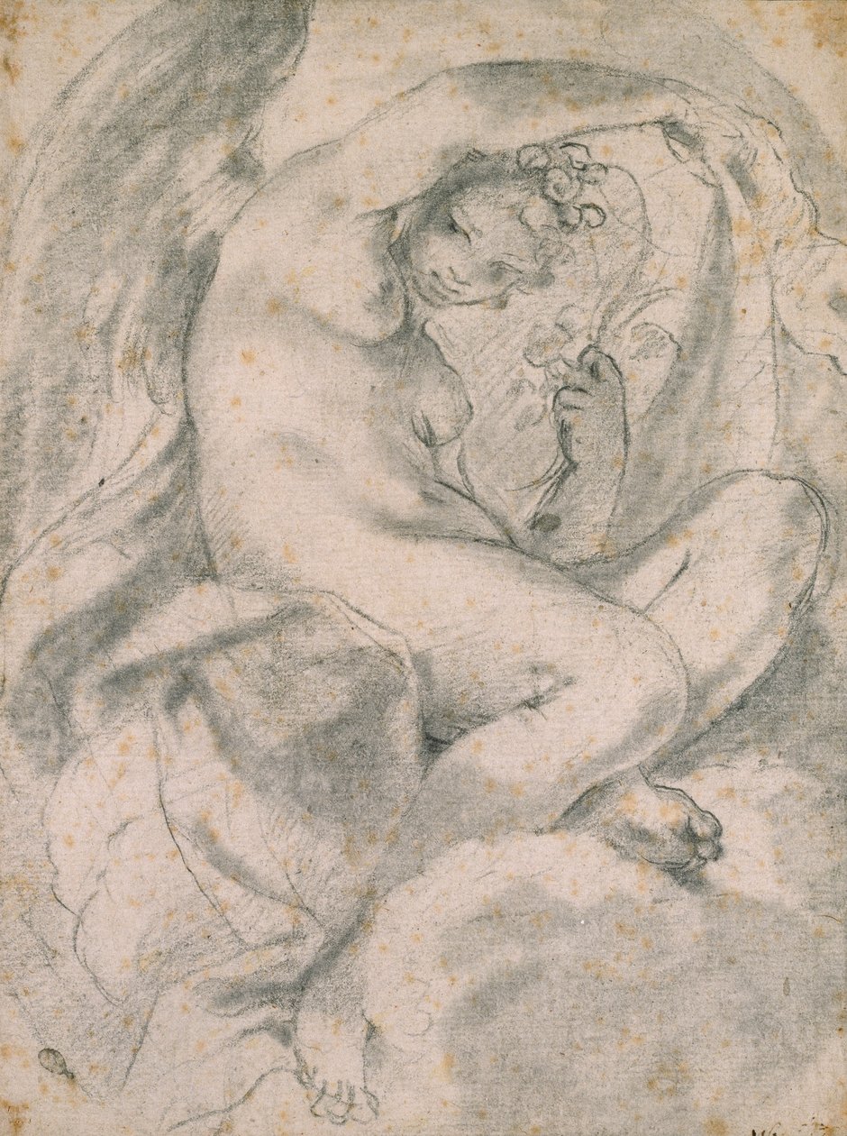 बादलों के बीच एक अप्सरा संभवतः फ्लोरा, 1575-1619 द्वारा Lodovico Carracci
