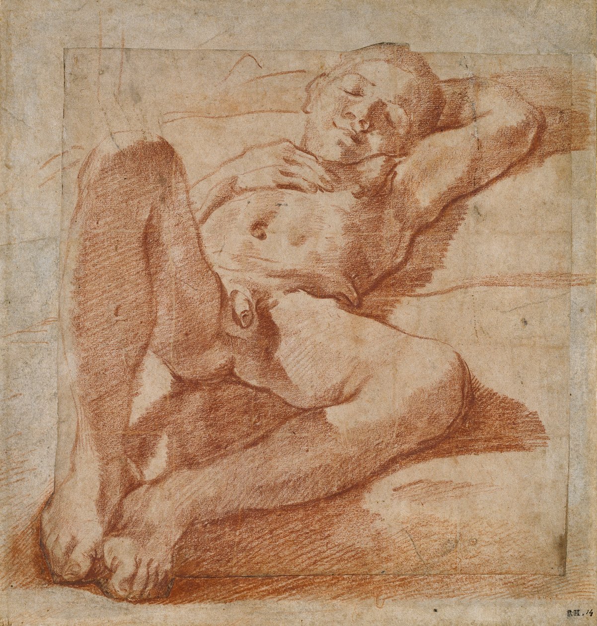 एक नग्न लड़के का अध्ययन, 1575-1619 द्वारा Lodovico Carracci