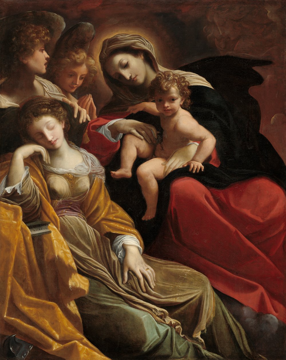 अलेक्जेंड्रिया का संत कैथरीन का सपना, c.1593 द्वारा Lodovico Carracci