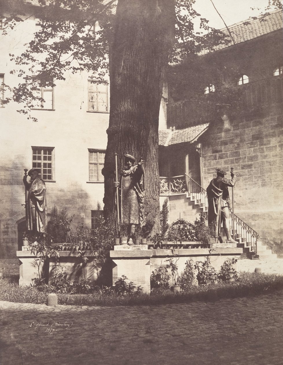 नूर्नबर्ग, इंपीरियल बर्ग के न्यायालय का आंतरिक भाग, 1857। द्वारा लियोन गेरार्डो