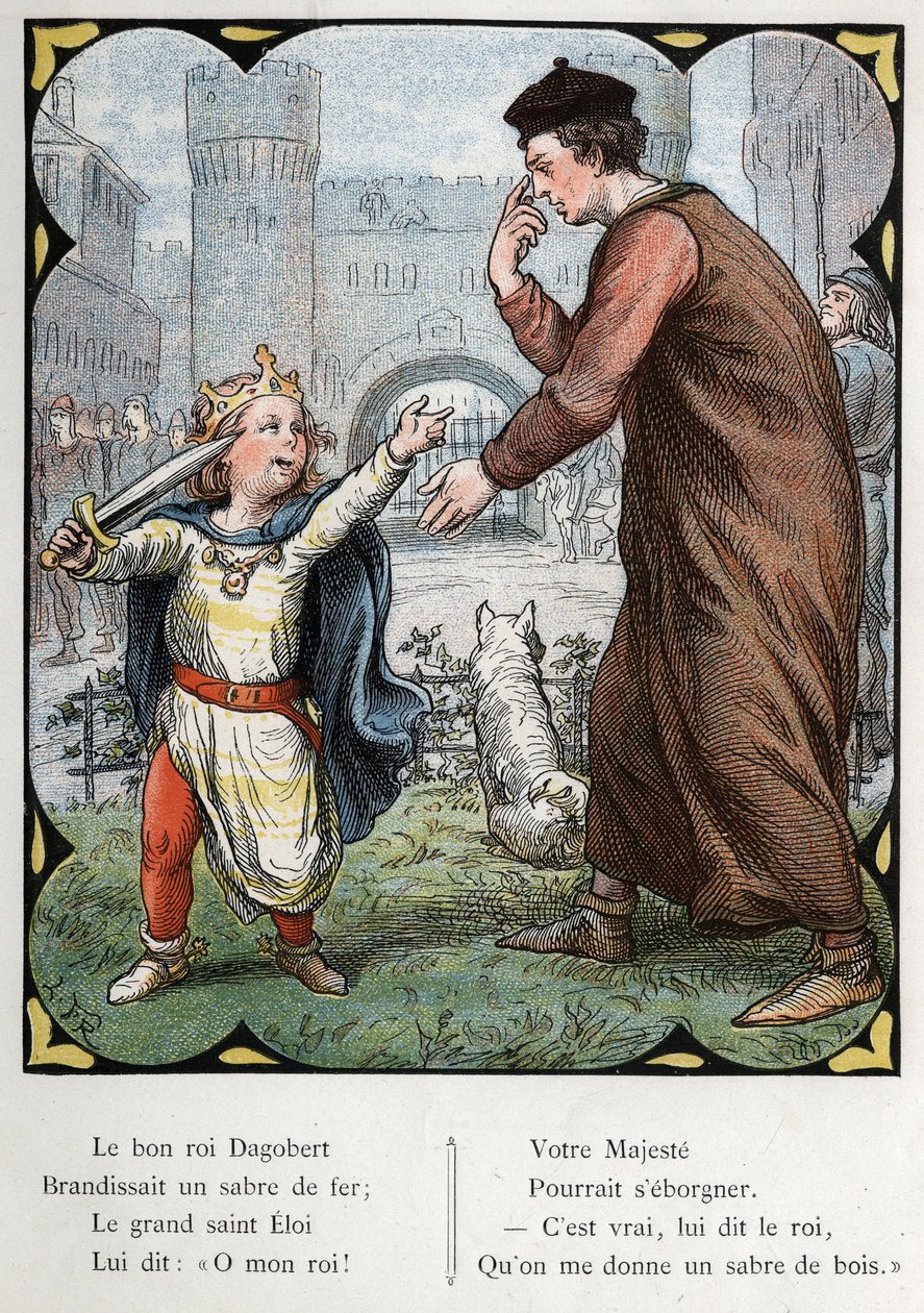 लोकप्रिय गीत "द गुड किंग डागोबर्ट" के लिए लोरेंज फ्रोलिच (1820-1908) द्वारा चित्रण। संस्करण जे। हेट्ज़ेल। 1880 के आसपास। द्वारा लोरेंस फ्रॉलीच