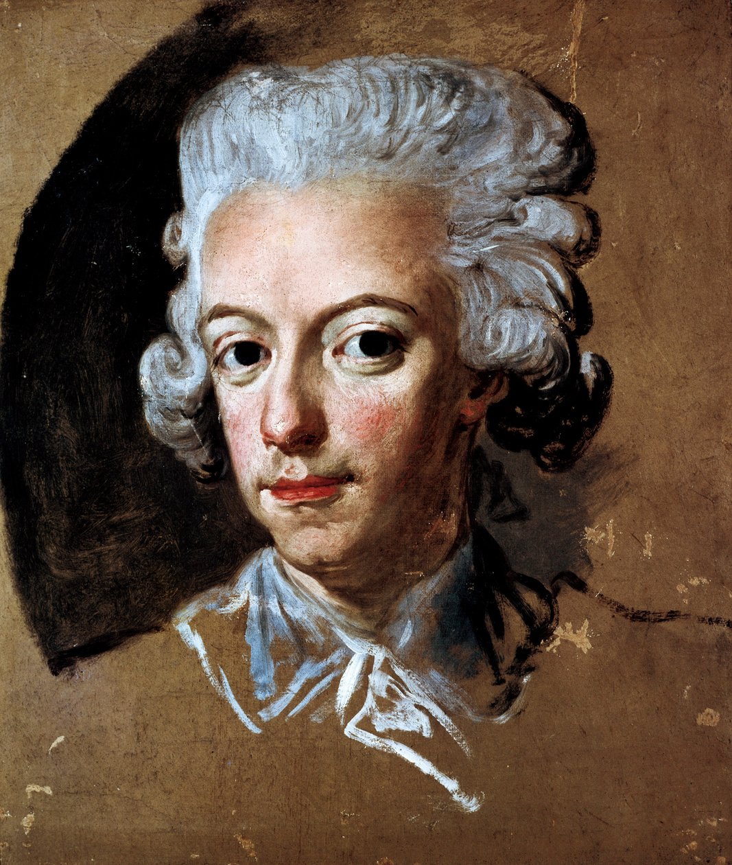 "स्वीडिश किंग गुस्ताव III का पोर्ट्रेट (1771-1792) लोरेन्स पास्च द्वारा पेंटिंग (1733-1805) द्वारा छोटी दूरी पर लोरेंस