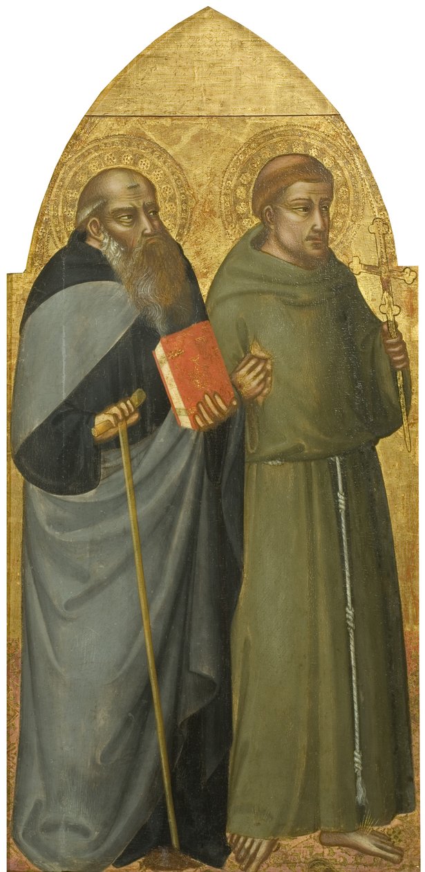 संत फ्रांसिस और एंथोनी मठाधीश, c.1400 (पैनल पर तापमान और सोना, चूना) द्वारा लोरेंजो डि बाइसी