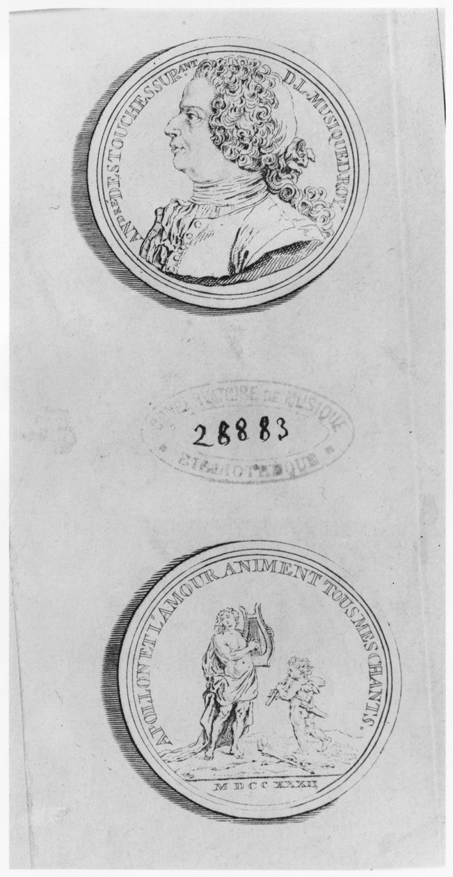 आंद्रे कार्डिनल डेस्टोचेस, 1732 के पदक से उत्कीर्ण, c.1750 द्वारा लुई क्रिस्पी