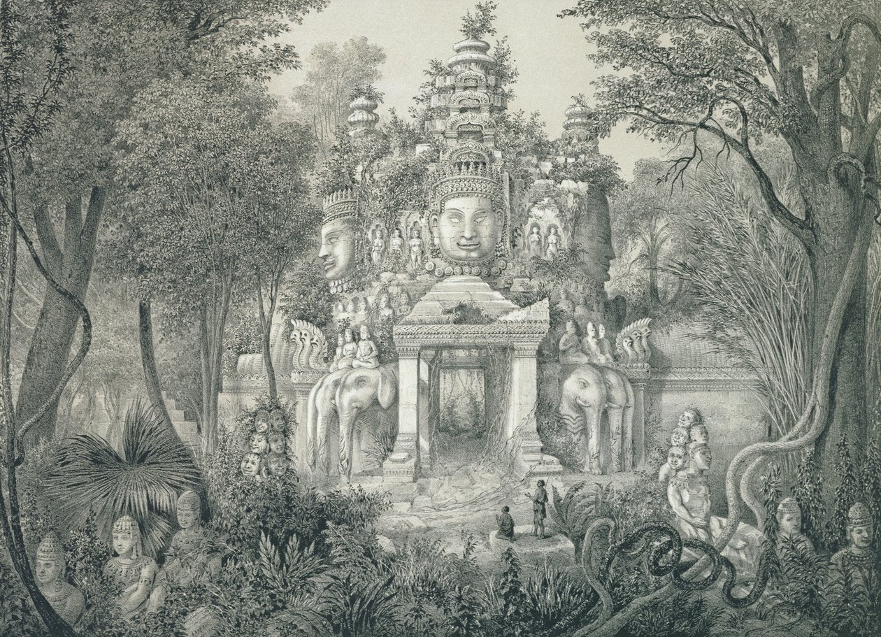 1873 में अंगकोर थॉम पर एक पोर्टल द्वारा लुई डेलापोर्टे