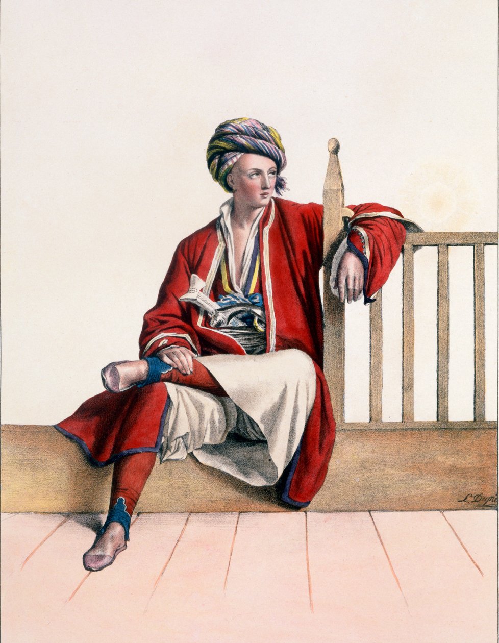 डुसेरे, 1828 द्वारा लिखित और सचित्र &39;वॉयस आ एथेनेस एट ए कॉन्स्टेंटिनोपल&39; से लेमेरियर द्वारा उकेरी गई थेसली - प्लेट XIII का एक युवा ग्रीक द्वारा लुई डुप्रे