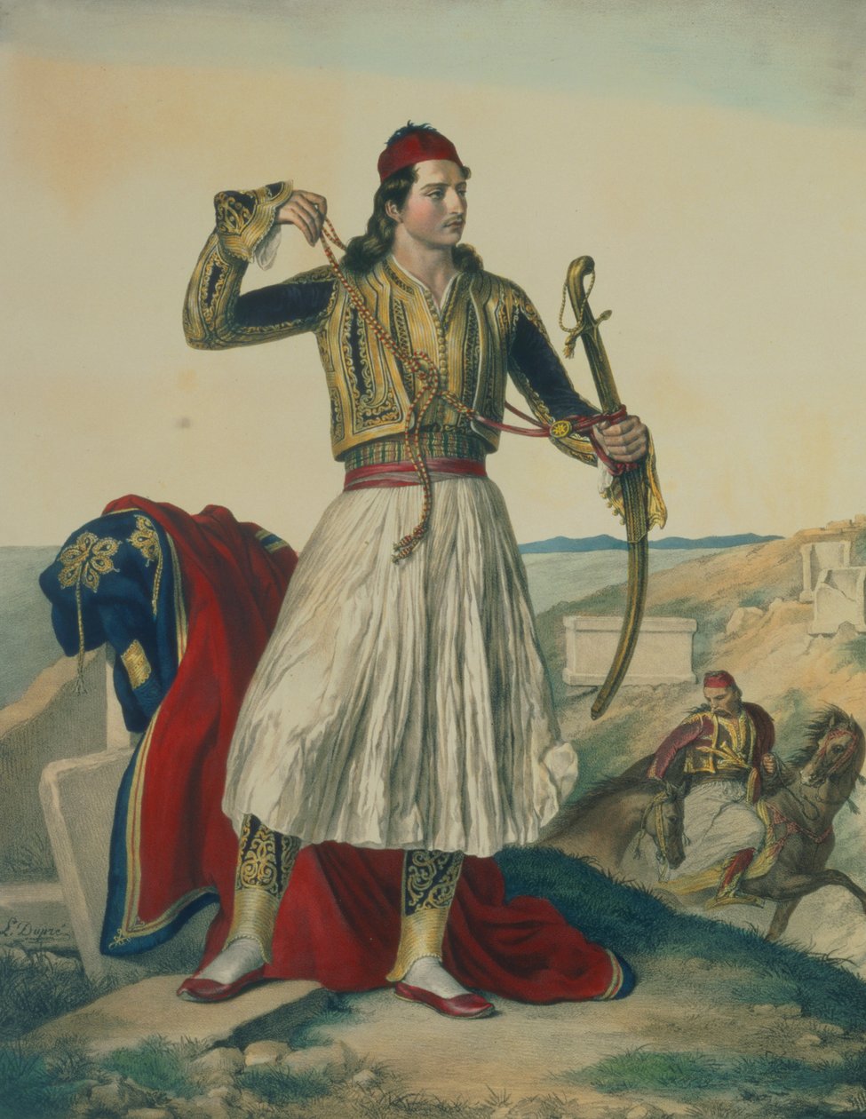 डेमेट्रियस माव्रोमिचैलिस, एक यूनानी सैनिक और देशभक्त, 1825 द्वारा लुई डुप्रे