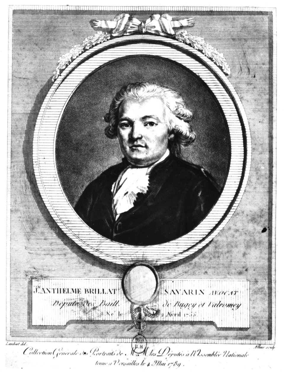लैंबर्ट, मई 1789 द्वारा उत्कीर्ण जीन-एन्थेल्म ब्रिलैट-सवरिन (1755-1826) का चित्र द्वारा लुइस जीन अलाइस