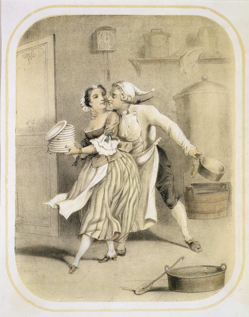 रसोई में वासना, सात घातक पापों को दर्शाने वाले प्रिंट की एक श्रृंखला से, c.1850 द्वारा लुई लियोपोल्ड बोइली