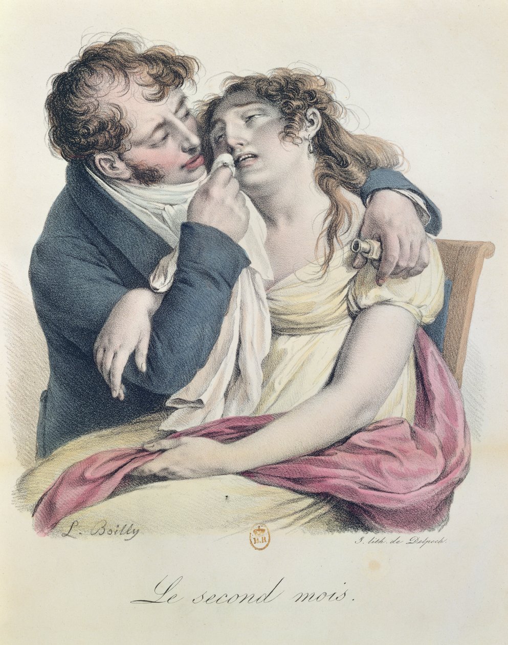 गर्भावस्था का दूसरा महीना, c.1825 (रंगीन लिथो) द्वारा लुई लियोपोल्ड बोइली