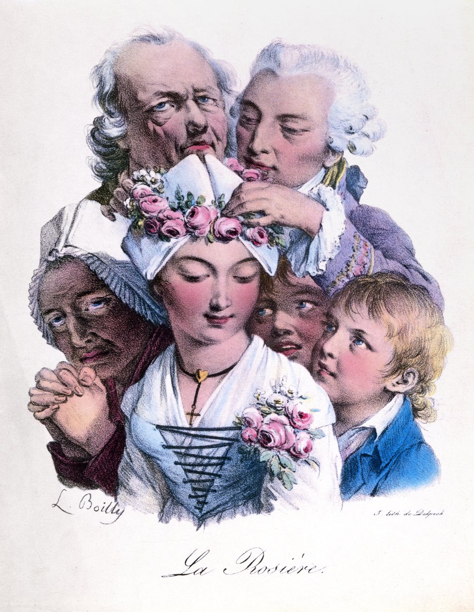 पुण्य युवती को गुलाब के साथ ताज पहनाया जाता है, c.1825 द्वारा लुई लियोपोल्ड बोइली