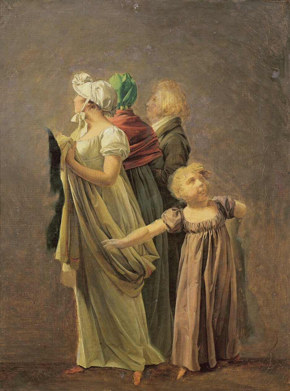 1804 (विस्तार) के बाद, लौवर के ग्रैंड सैलून में जैक्स लुई डेविड द्वारा &39;द कॉन्सेप्टेशन ऑफ द सम्राट नेपोलियन&39; की प्रदर्शनी में जनता के लिए अध्ययन। द्वारा लुई लियोपोल्ड बोइली