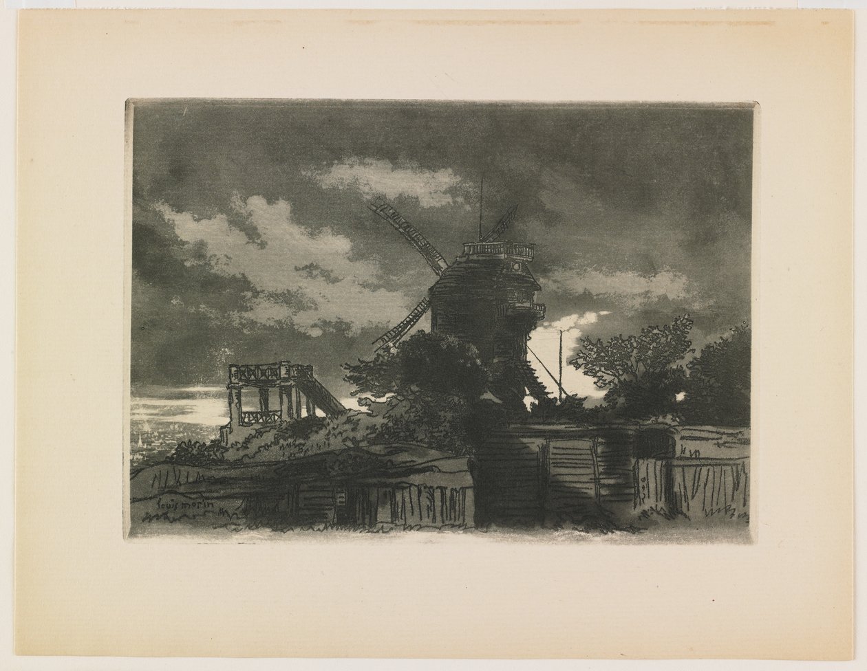 ला फ़िन डे मॉनमार्ट्रे, 1905 (नक़्क़ाशी और जलीय) द्वारा लुइस मोरिन