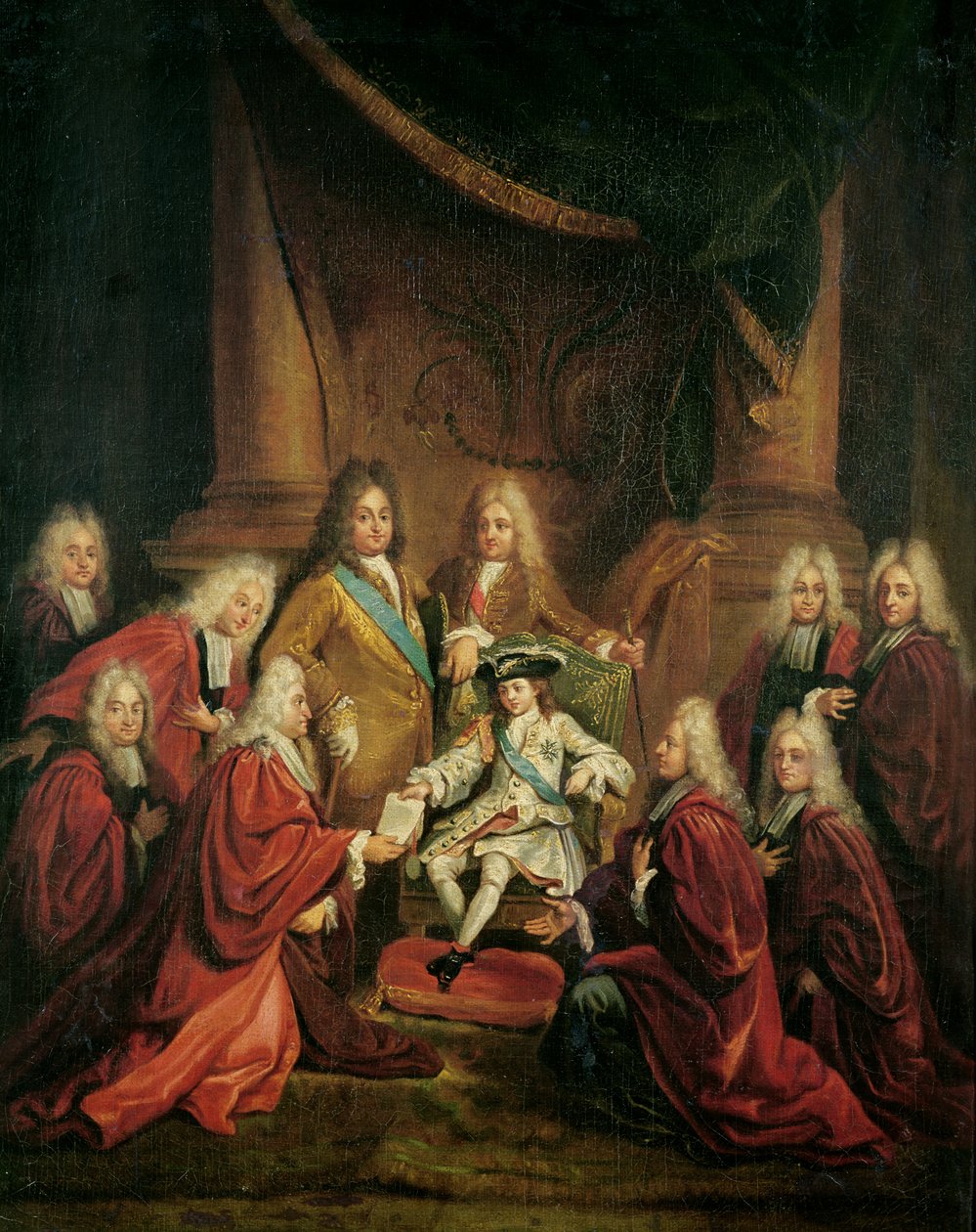 लुई XV (1710-74) ग्रांटिंग पेटेंट्स ऑफ़ नोबेलिटी टू द म्यूनिसिपल बॉडी ऑफ़ पेरिस द्वारा लुइस डे, द यंगर बौलॉग