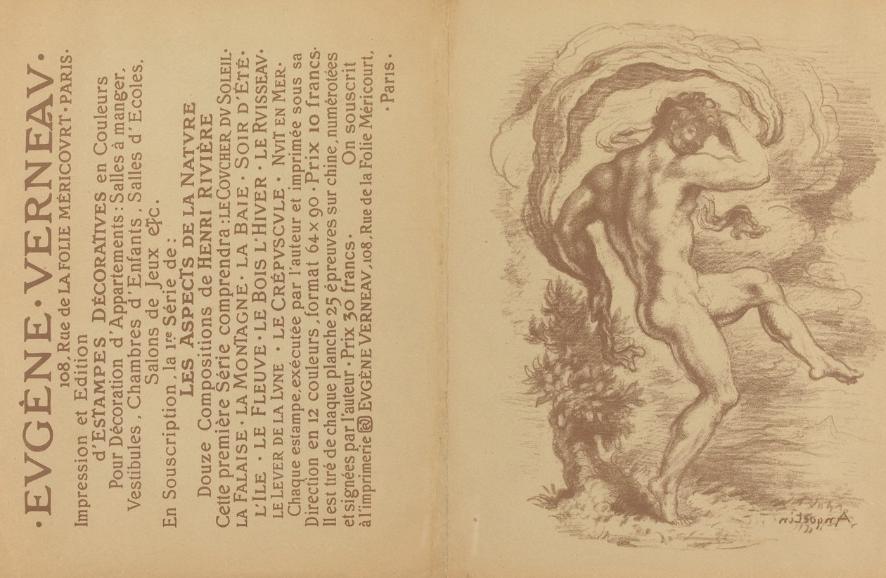यूजीन वर्नेउ के सजावटी प्रिंटों के लिए नग्न नृत्य और विज्ञापन [छंद], 1897। द्वारा लुई एंकेटिन
