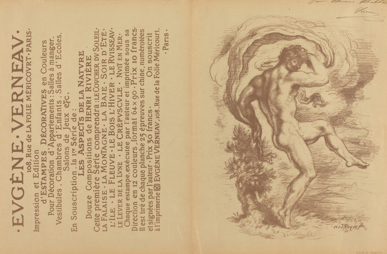 यूजीन वर्नेउ के सजावटी प्रिंटों के लिए नग्न नृत्य और विज्ञापन [छंद], 1897। द्वारा लुई एंकेटिन