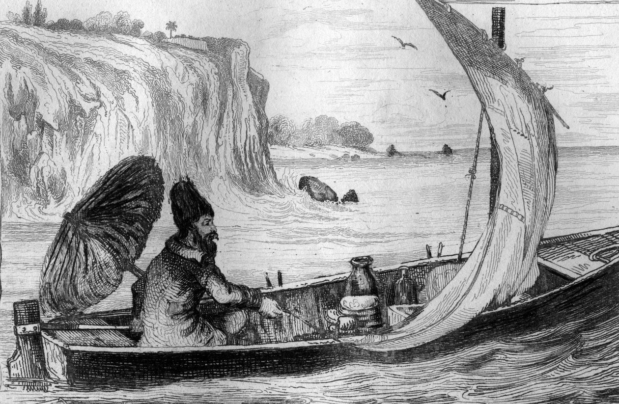 मैं 1837 के फ्रांसीसी संस्करण "रॉबिन्सन क्रूसो"" डेनियल डेफ़ो (डी फ़ो) "रॉबिन्सन क्रूसो" की पुस्तक के लिए एम. डी सेन्सन की ड्राइंग के बाद वर्तमान उत्कीर्णन से प्रेरित था। द्वारा लुई अगस्टे डे सेनसन