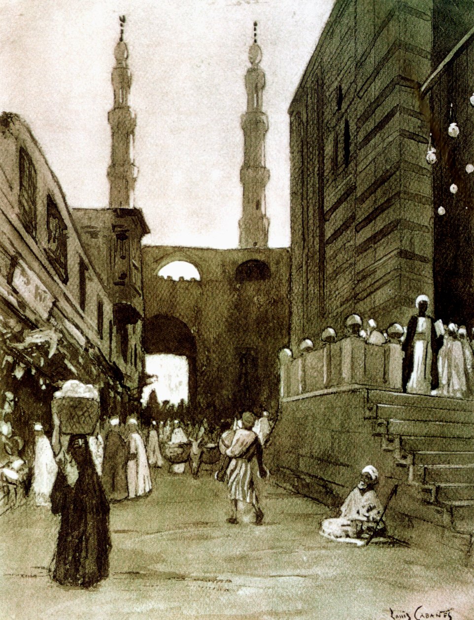 बाब एल फतह, काहिरा, मिस्र, 1928 द्वारा लुई कैबन्स
