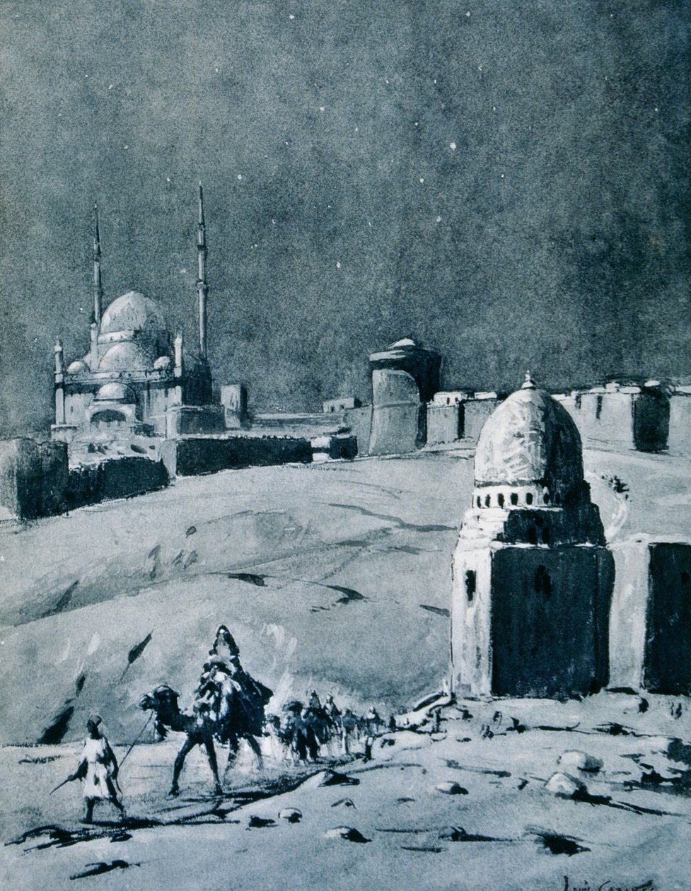 चांदनी, काहिरा, मिस्र, 1928 के तहत मुहम्मद अली की मस्जिद द्वारा लुई कैबन्स