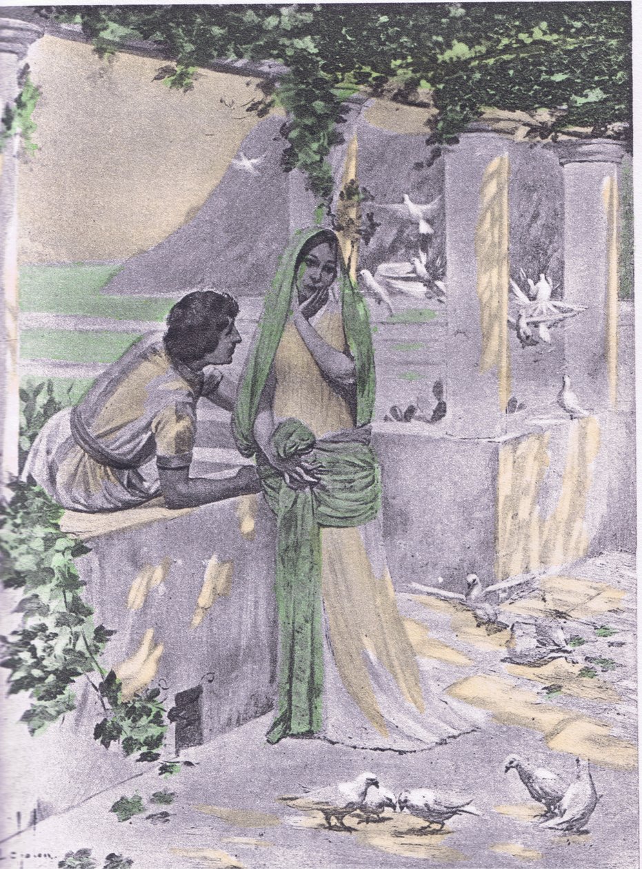 रेस्टिटुटा, नवरे सोसाइटी 1930 (लिथो) द्वारा प्रकाशित बोकासियो के डिकैमरन का चित्रण द्वारा लुइस चेलोन
