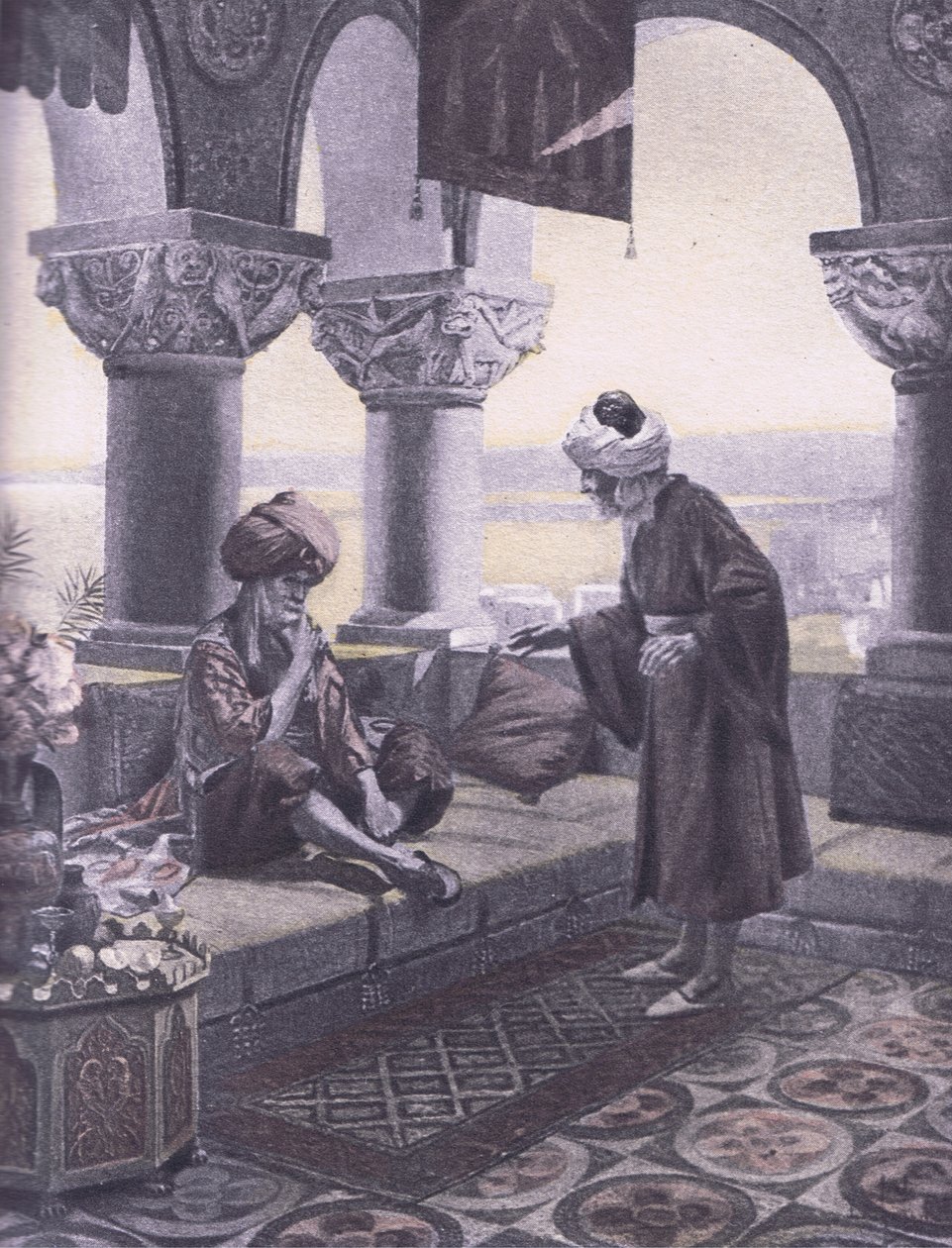 नवरे सोसाइटी 1930 (लिथो) द्वारा प्रकाशित द थ्री रिंग्स, डिकैमरन ऑफ बोकासियो का चित्रण द्वारा लुइस चेलोन