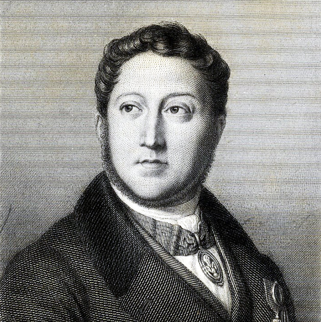 संगीतकार गियोचिनो एंटोनियो रॉसिनी का पोर्ट्रेट 1792-1868, 1836। द्वारा लुई डुप्रे