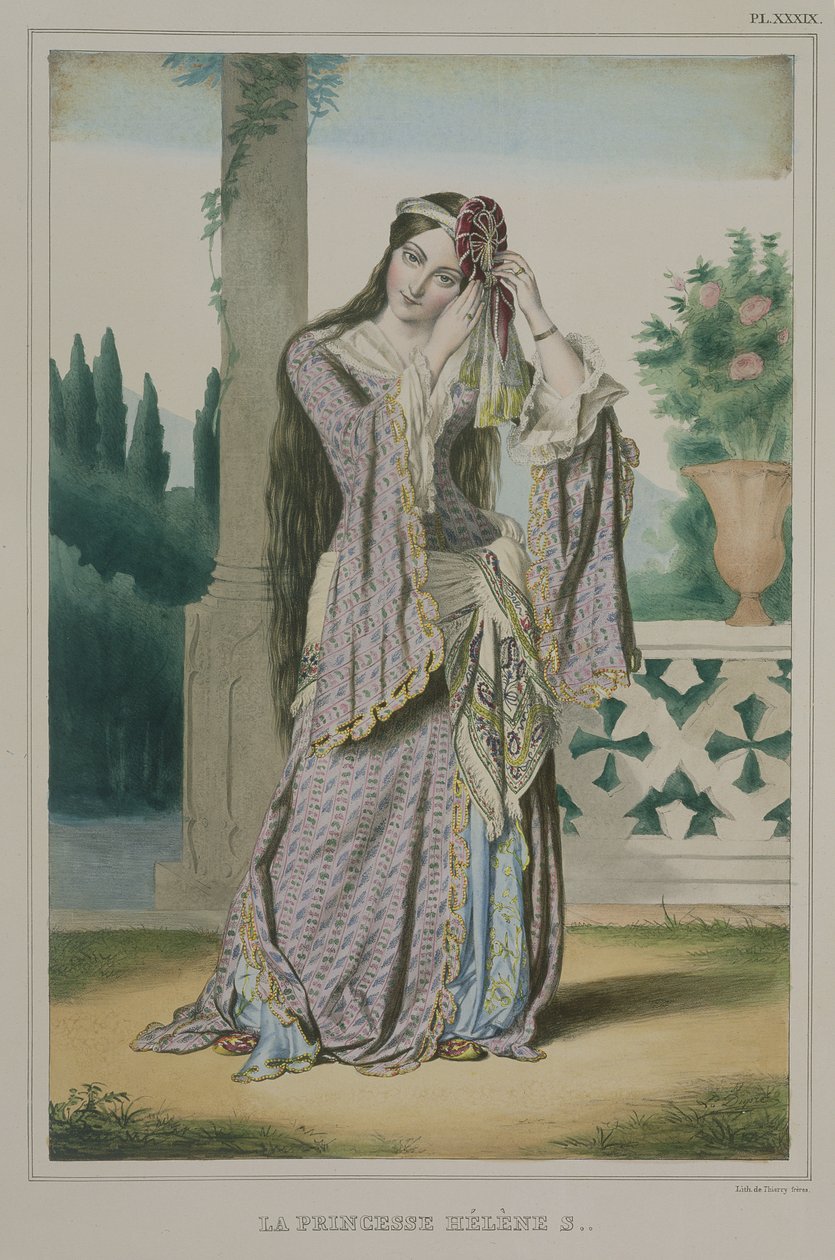 राजकुमारी हेलेन, 1825 में थियरी ब्रदर्स द्वारा उत्कीर्ण की गई द्वारा लुई डुप्रे