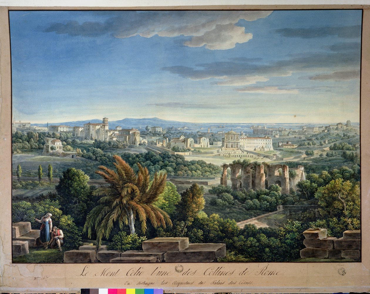 सेलियन हिल, रोम का दृश्य, c.1800 द्वारा लुई फ़्राँस्वा कसासी