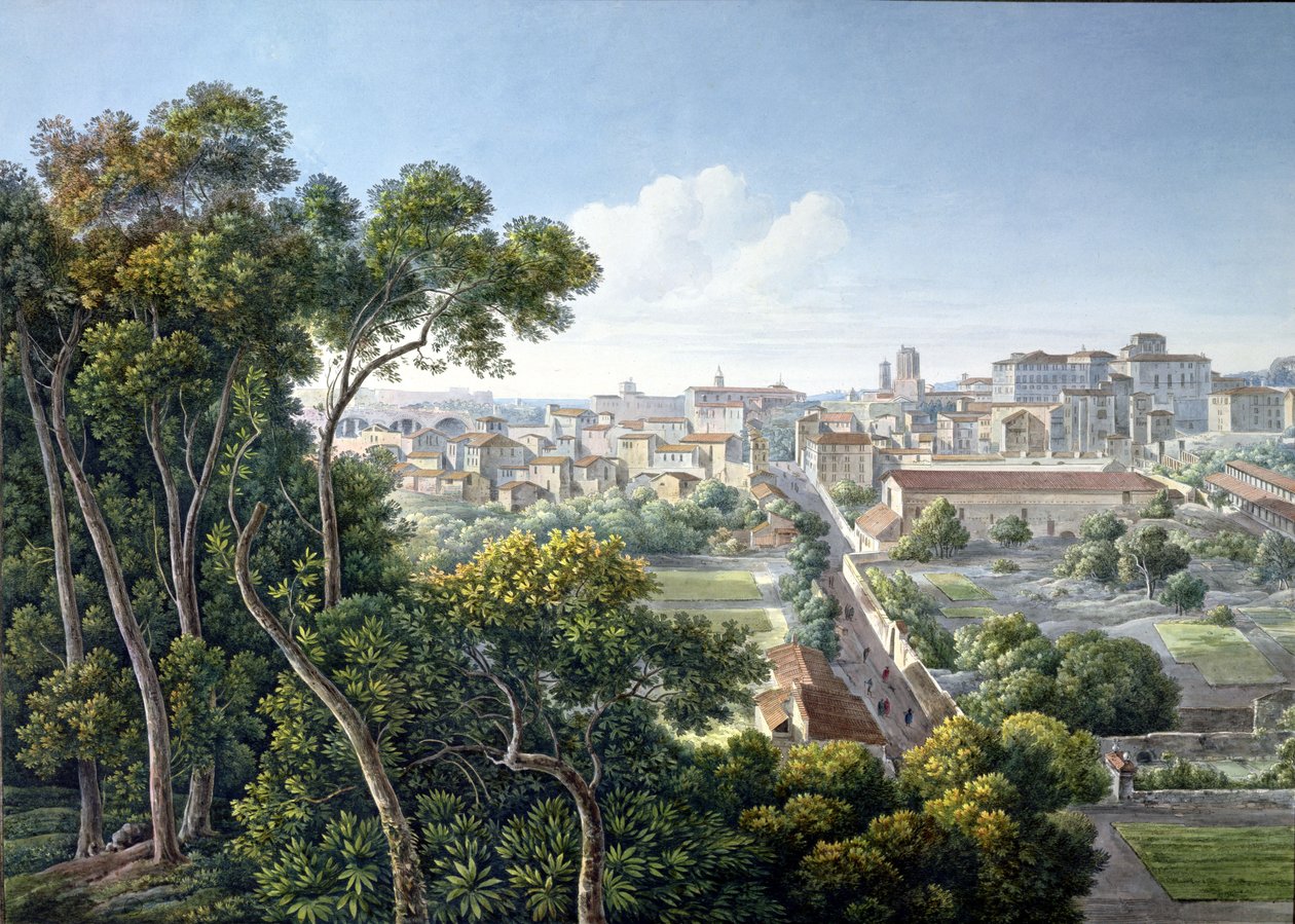 विमिनले हिल, रोम का दृश्य, c.1800 द्वारा लुई फ़्राँस्वा कसासी