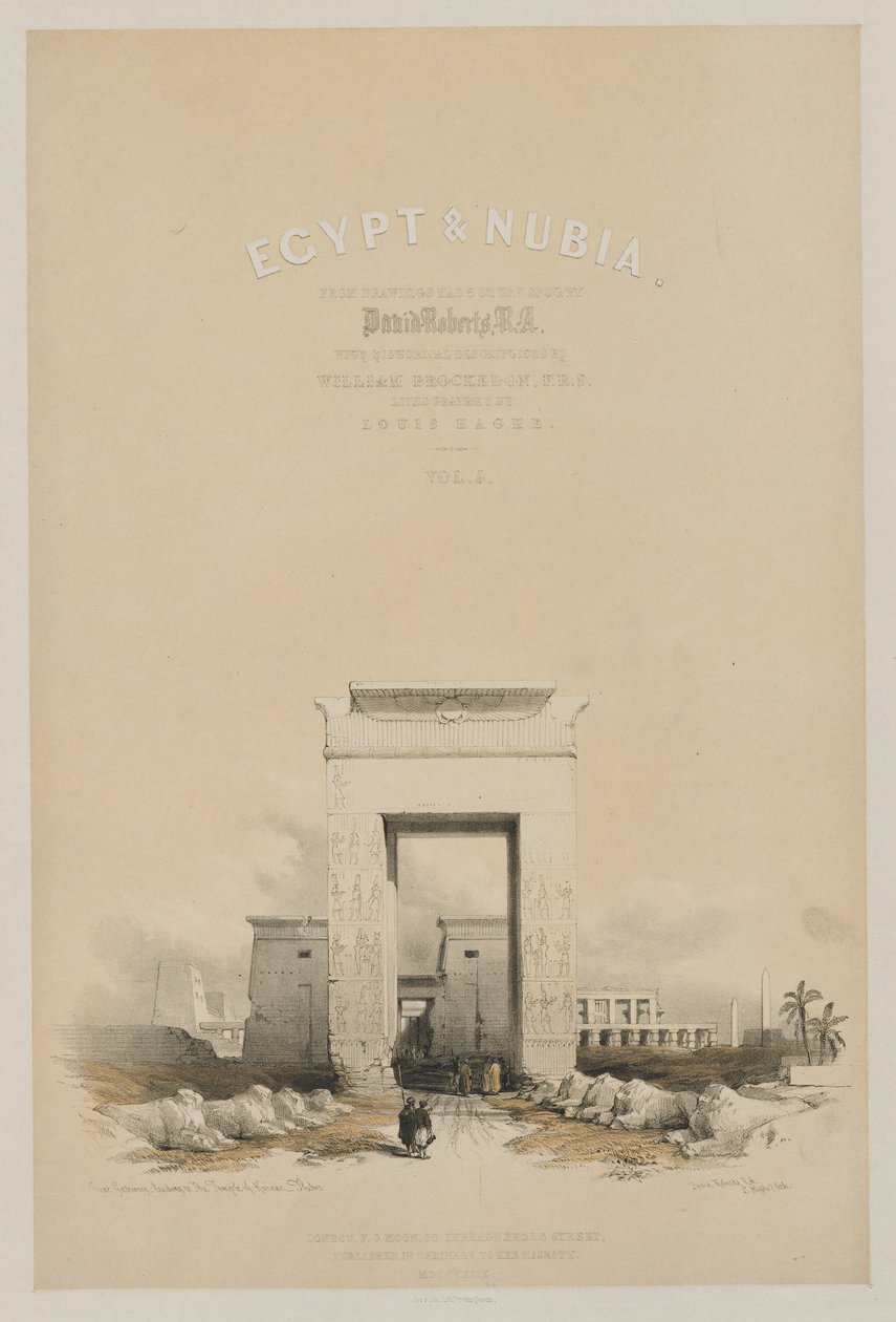 मिस्र और नूबिया: फ्रंटिफ़िशियल वॉल्यूम V, 1849। द्वारा लुई हागे