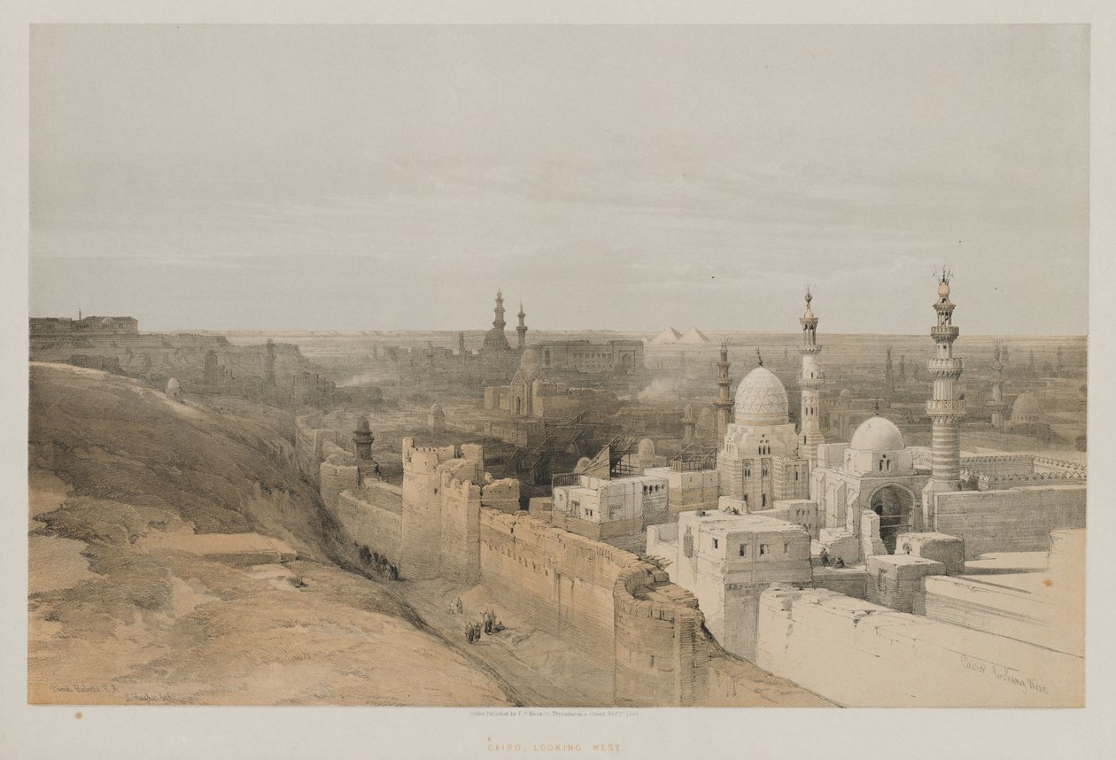 मिस्र और नूबिया, खंड III: काहिरा, लुकिंग वेस्ट, 1848। द्वारा लुई हागे