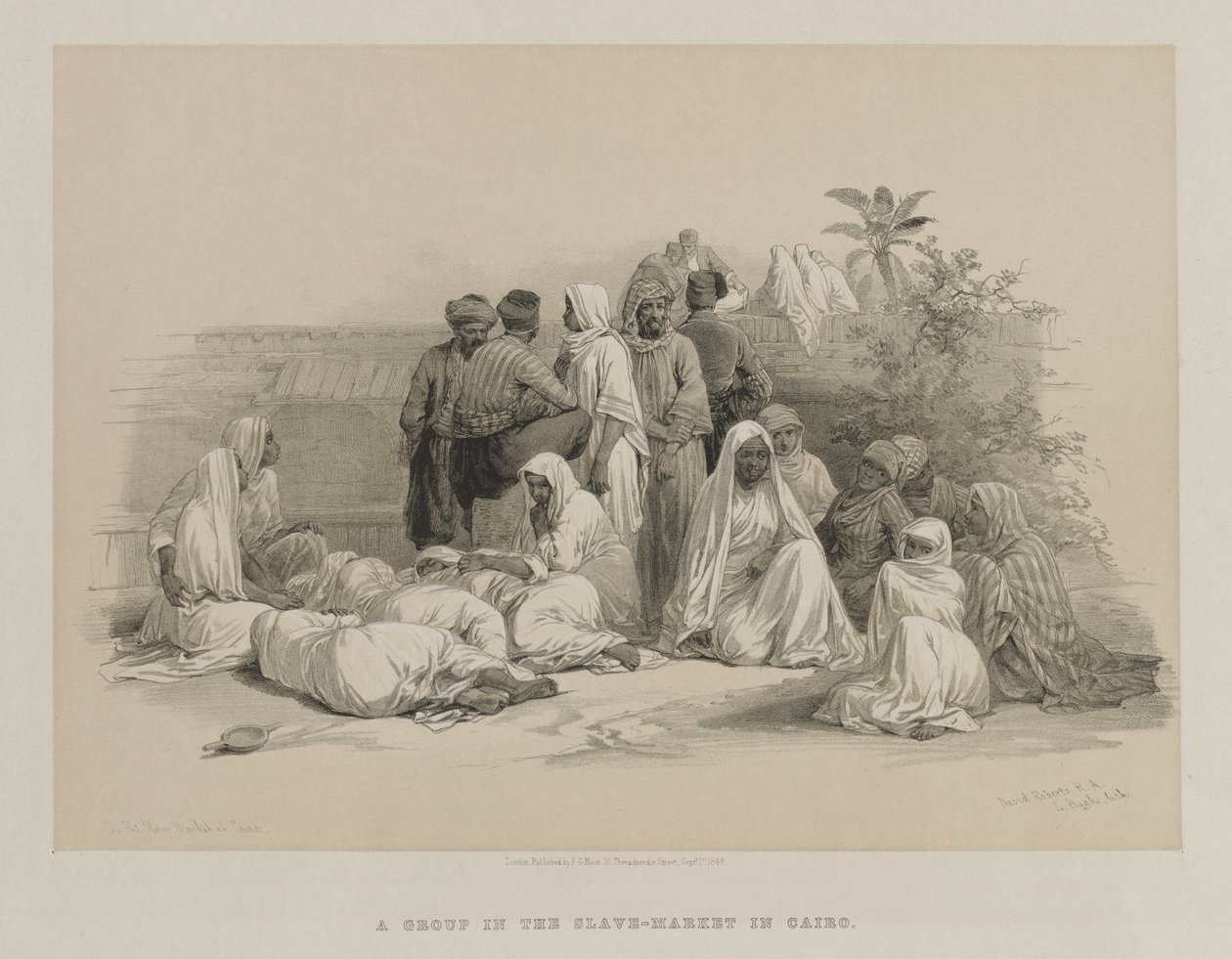 मिस्र और नूबिया, खंड III: काहिरा में दास बाजार में, 1849। द्वारा लुई हागे