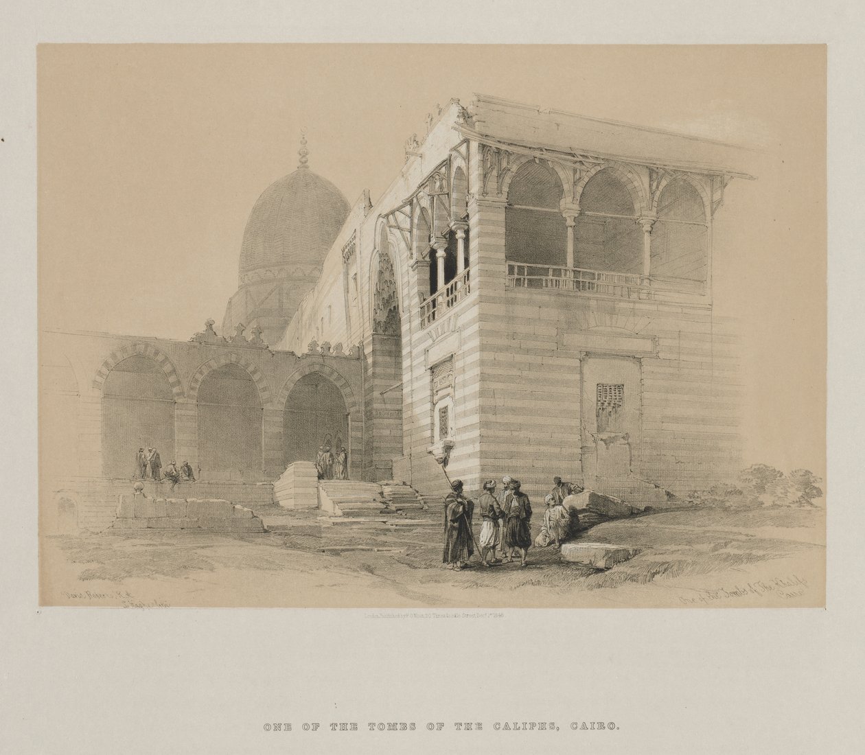 मिस्र और नूबिया, खंड III: खलीफों की कब्रों में से एक, काहिरा, 1848। द्वारा लुई हागे