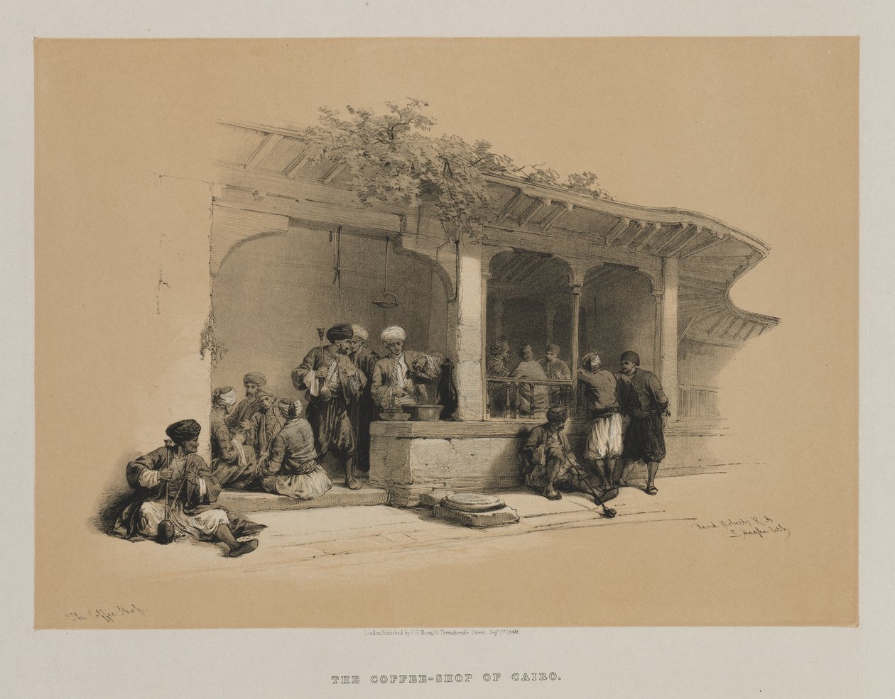 मिस्र और नूबिया, वॉल्यूम III: द कॉफ़ी शॉप, 1849। द्वारा लुई हागे