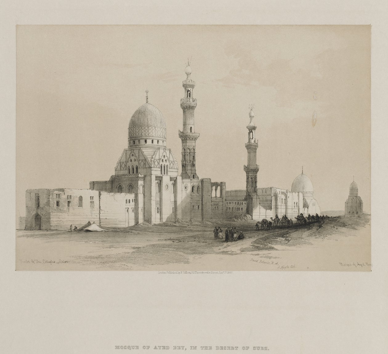मिस्र और नूबिया, खंड III: खलीफा-काहिरा के मकबरे। मस्जिद आयेद बी [y], 1849। द्वारा लुई हागे