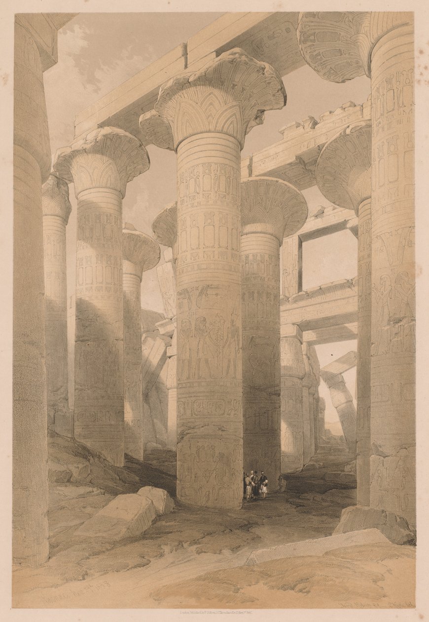 मिस्र और नूबिया: खंड II - नंबर 14, कर्नाक, 1838। द्वारा लुई हागे