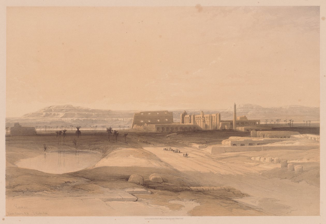 मिस्र और नूबिया: खंड II - नंबर 32, कर्नाक, 1838। द्वारा लुई हागे