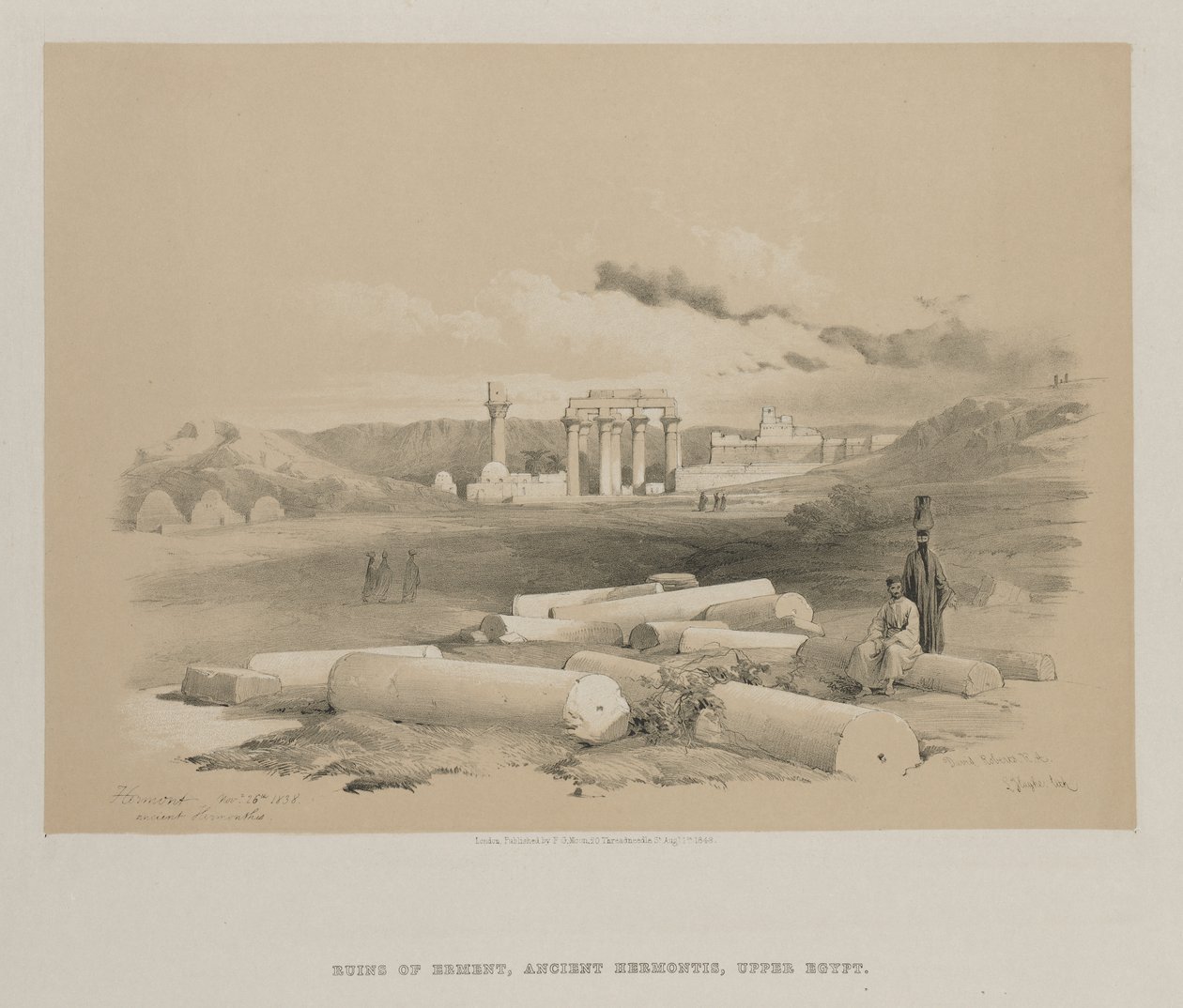 मिस्र और नूबिया, खंड II: हर्मोंट, प्राचीन हरमॉन्टिस, 1848। द्वारा लुई हागे