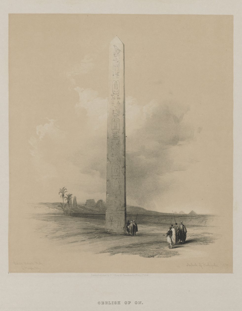मिस्र और नूबिया, खंड II: हेलेलोपोलिस का ओबिलिस्क, 1848। द्वारा लुई हागे