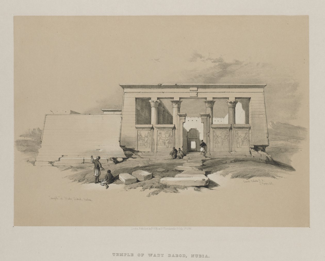 मिस्र और नूबिया, खंड II: वादी दाबोड में मंदिर, नूबिया, 1848। द्वारा लुई हागे