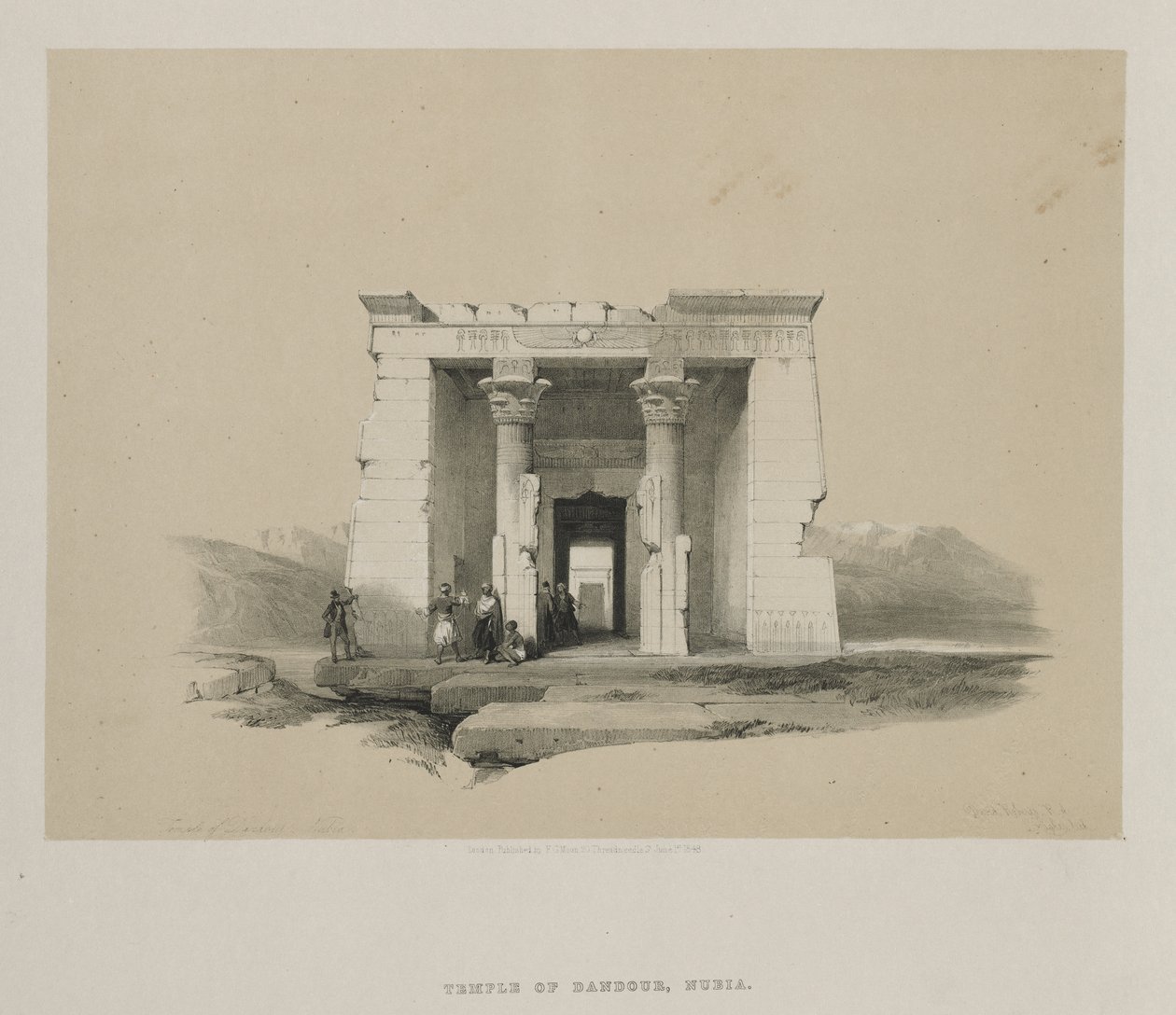 मिस्र और नूबिया, खंड II: डंडौर का मंदिर, नूबिया, 1848। द्वारा लुई हागे