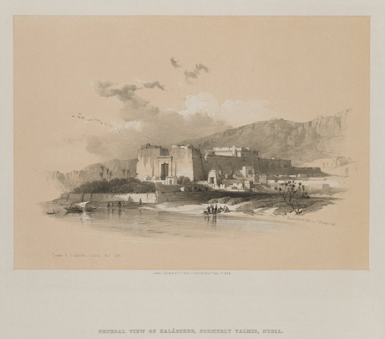 मिस्र और नूबिया, खंड II: कबाब का मंदिर, नूबिया, 1848। द्वारा लुई हागे