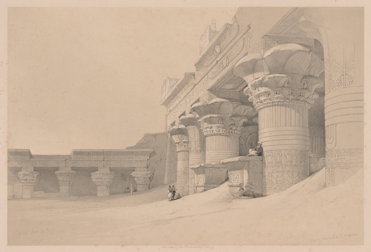 मिस्र और नूबिया: वॉल्यूम I - नंबर 10, एडफौ, 1838। द्वारा लुई हागे