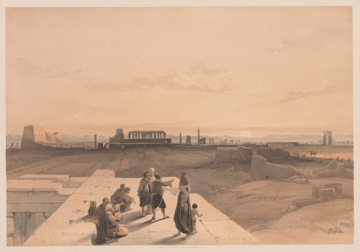 मिस्र और नूबिया: खंड I - नंबर 38, करकिन की बर्बादी, 1838। द्वारा लुई हागे